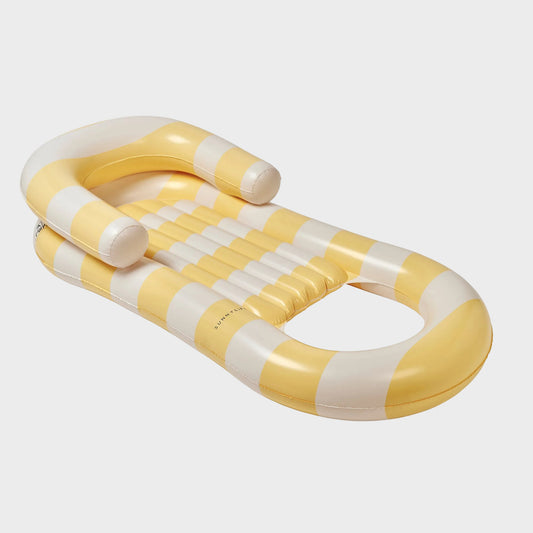Sunnylife Laze & Lounge Float - La Mer Limon Stripe