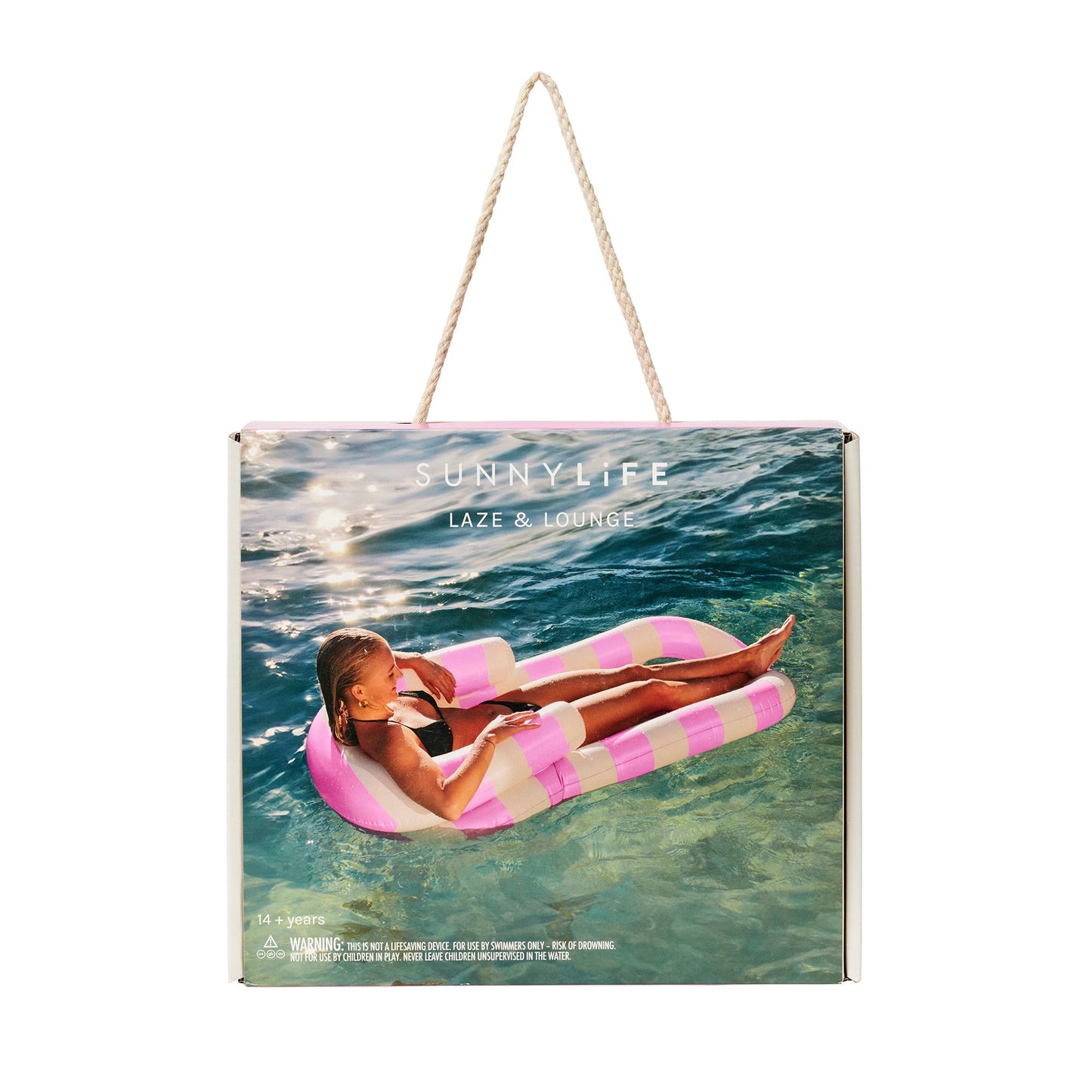 Sunnylife Laze & Lounge Float - Pool Party Magenta Stripe