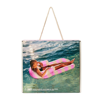 Sunnylife Laze & Lounge Float - Pool Party Magenta Stripe