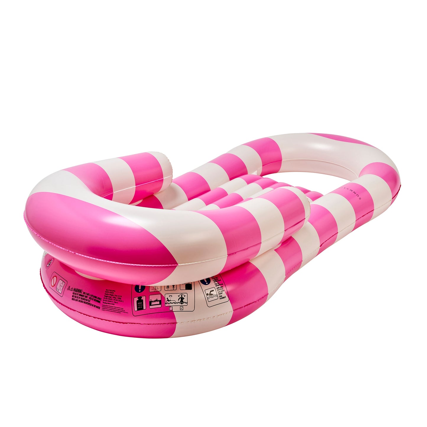 Sunnylife Laze & Lounge Float - Pool Party Magenta Stripe