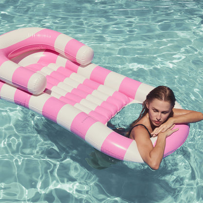 Sunnylife Laze & Lounge Float - Pool Party Magenta Stripe