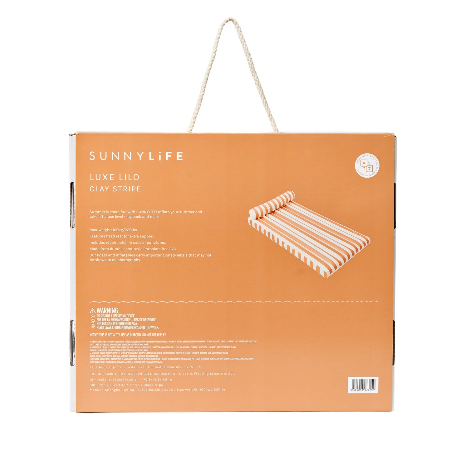 Sunnylife Luxe Lilo - Tierra Clay Stripe