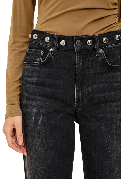 Rails Samo Barrel Leg Jean - Black Stone Studded