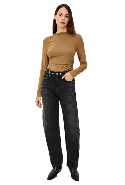 Rails Samo Barrel Leg Jean - Black Stone Studded