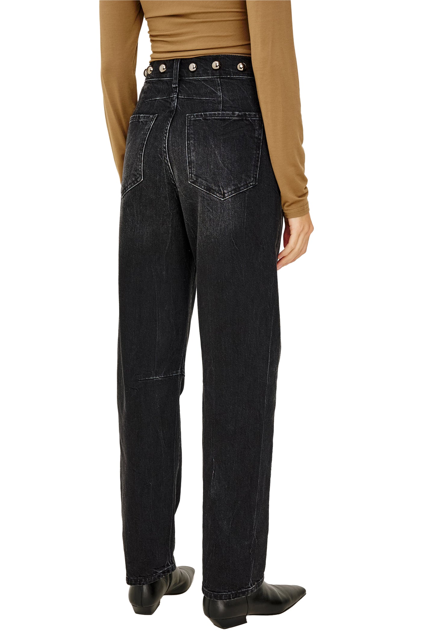 Rails Samo Barrel Leg Jean - Black Stone Studded