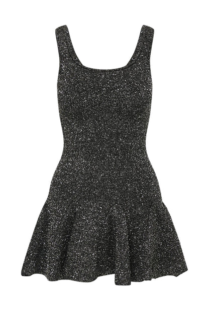 LOVESHACKFANCY Sarajane Sequin Stretch Knit Mini Dress