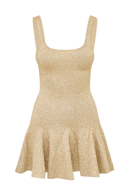 LOVESHACKFANCY Sarajane Sequin Stretch Knit Mini Dress