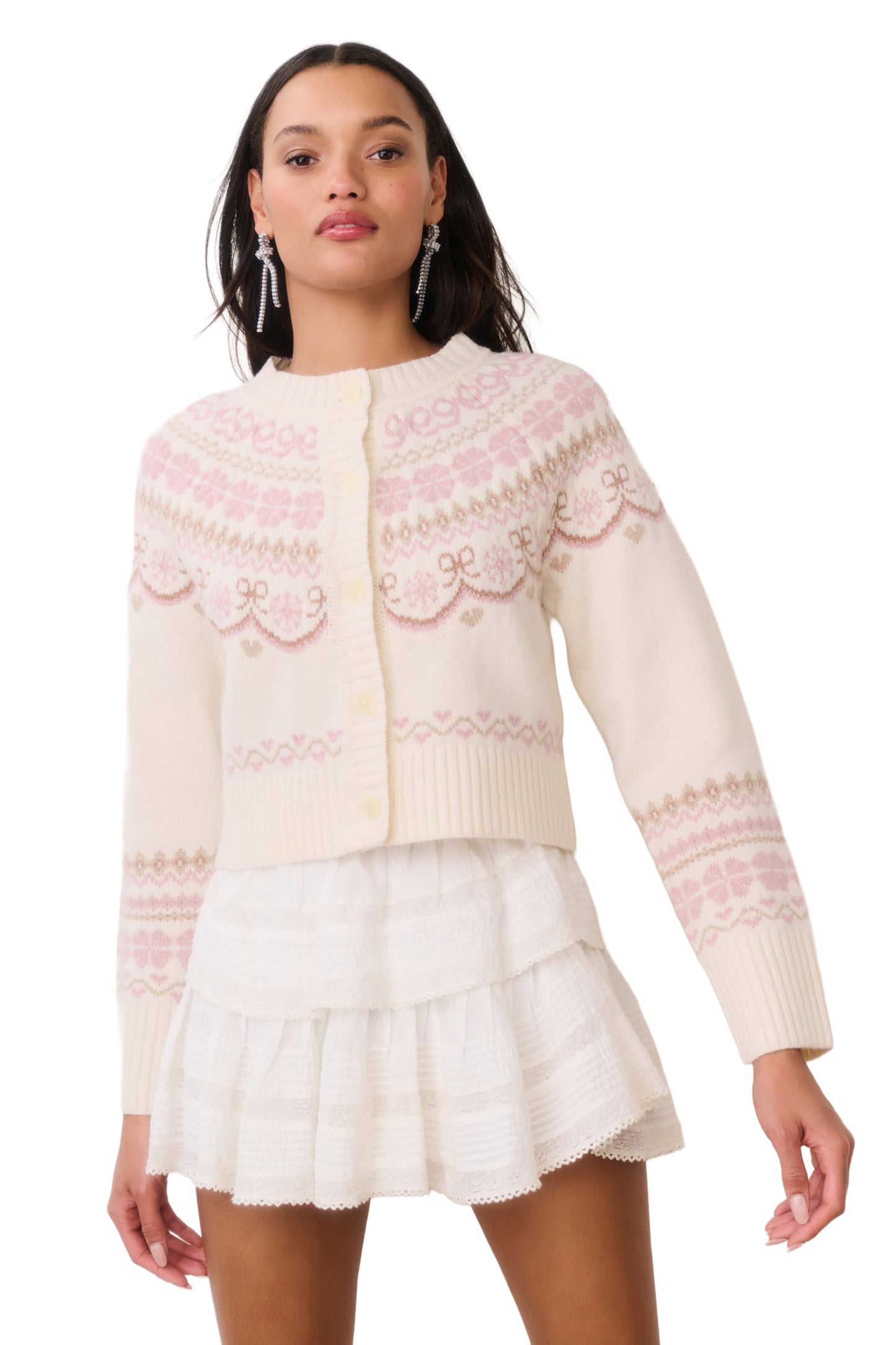 LOVESHACKFANCY Shantae Wool Fair Isle Cardigan