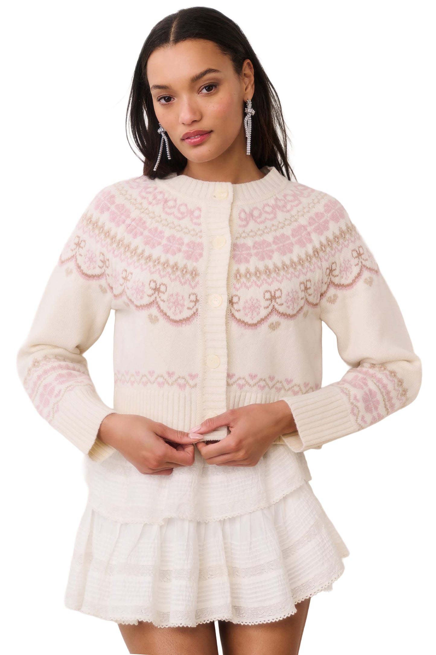 LOVESHACKFANCY Shantae Wool Fair Isle Cardigan
