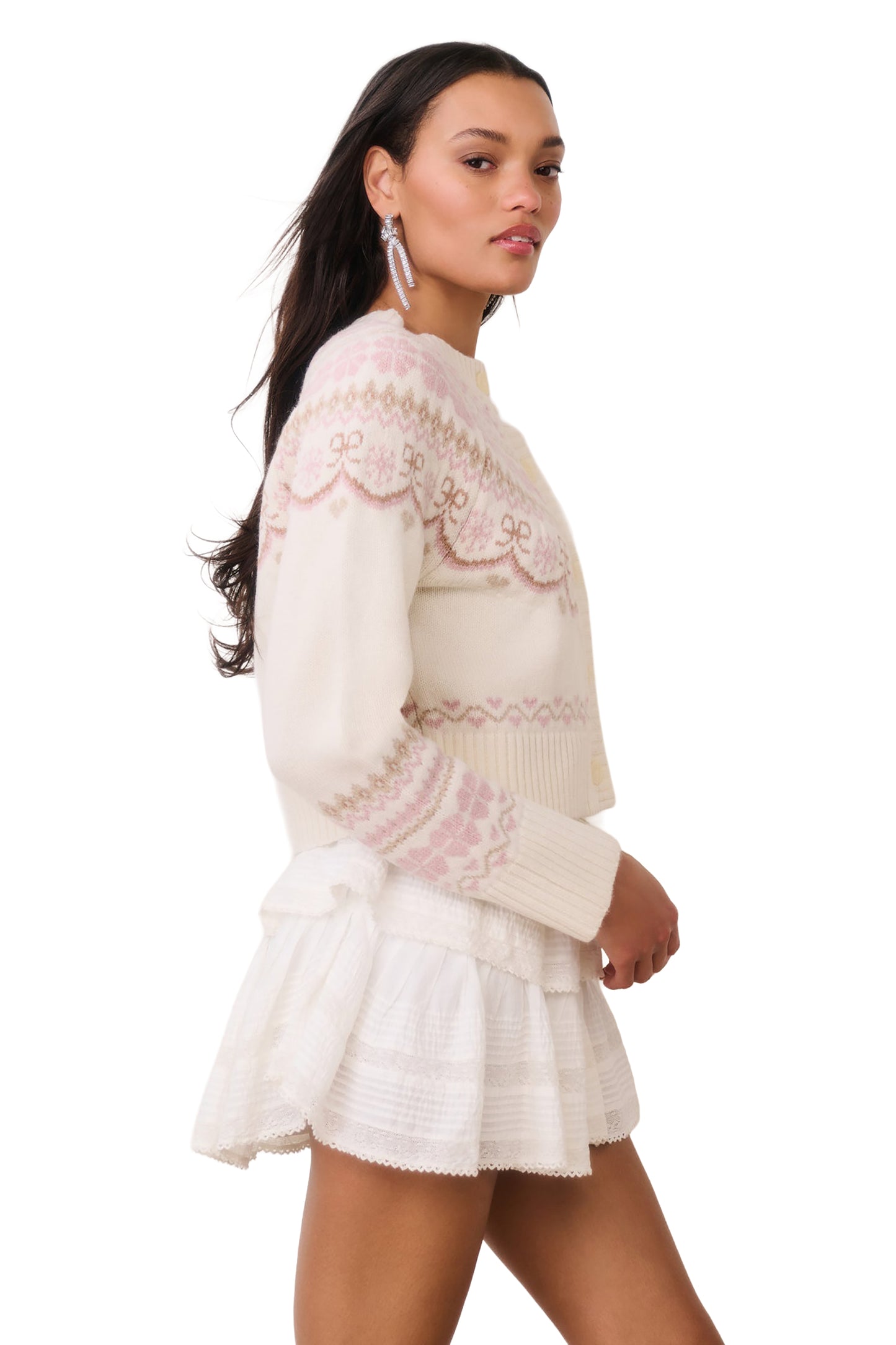 LOVESHACKFANCY Shantae Wool Fair Isle Cardigan