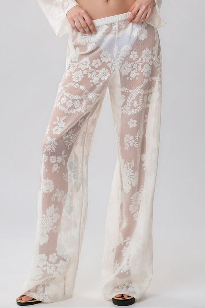 LOVESHACKFANCY Jessia Lace Cover-Up Pant