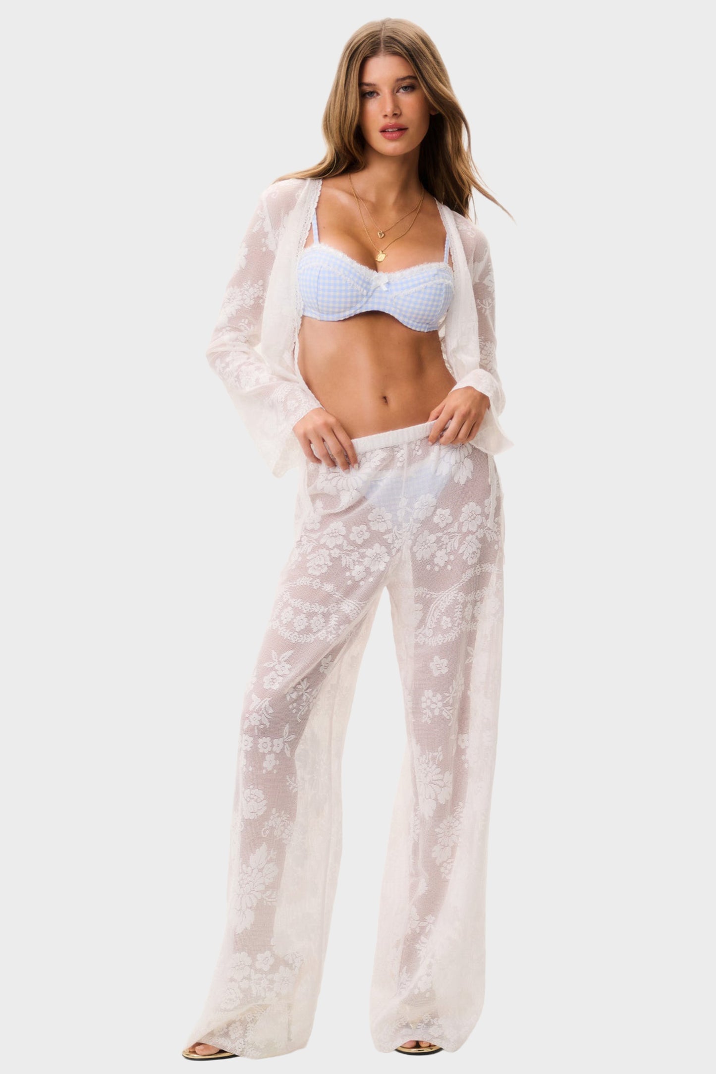 LOVESHACKFANCY Jessia Lace Cover-Up Pant