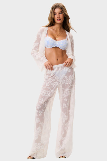 LOVESHACKFANCY Jessia Lace Cover-Up Pant