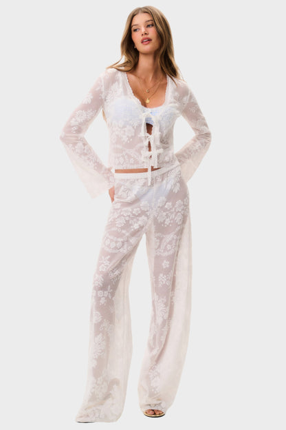 LOVESHACKFANCY Jessia Lace Cover-Up Pant