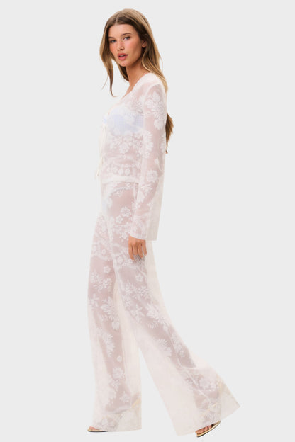 LOVESHACKFANCY Jessia Lace Cover-Up Pant