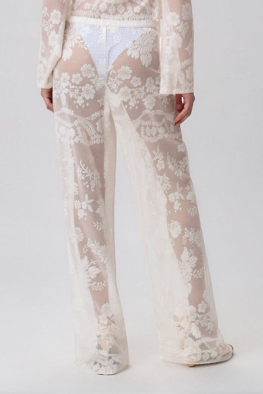 LOVESHACKFANCY Jessia Lace Cover-Up Pant