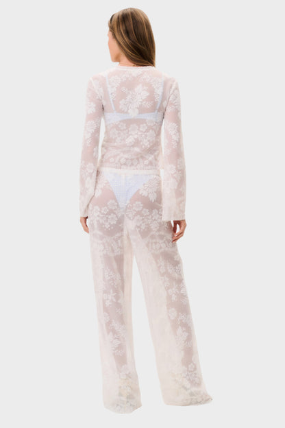 LOVESHACKFANCY Jessia Lace Cover-Up Pant
