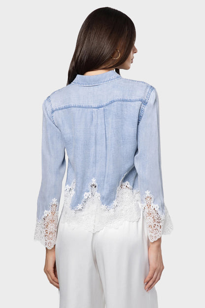Generation Love Eli Lace Combo Denim Shirt