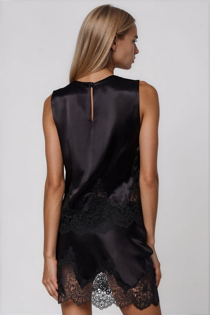 Generation Love Tegan Lace Combo Liquid Satin Top