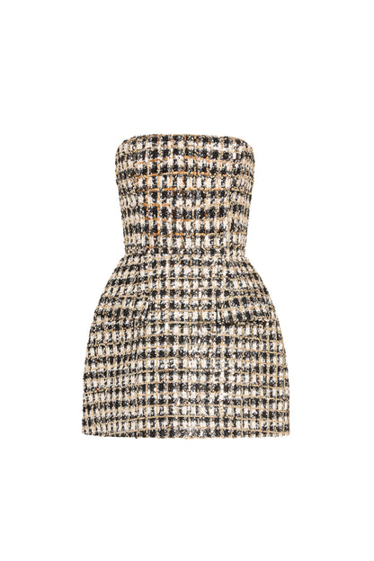 Amanda Uprichard Bethany Strapless Skort Romper