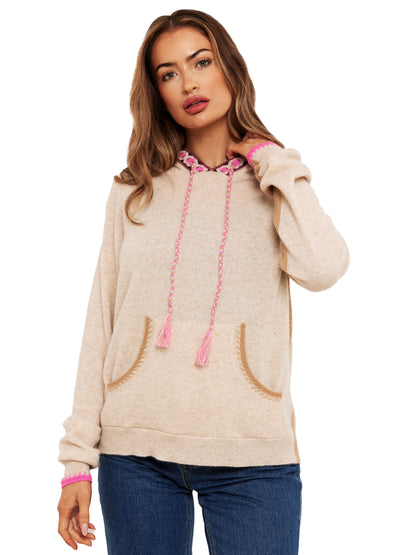 Brodie Cashmere Georgie Geo Trim Hoodie