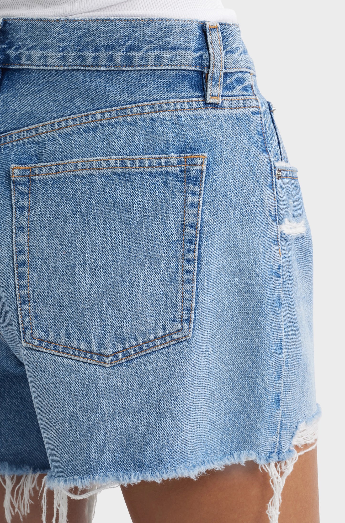 FRAME The Long Hang High Waist Denim Cutoff Shorts - Loretta