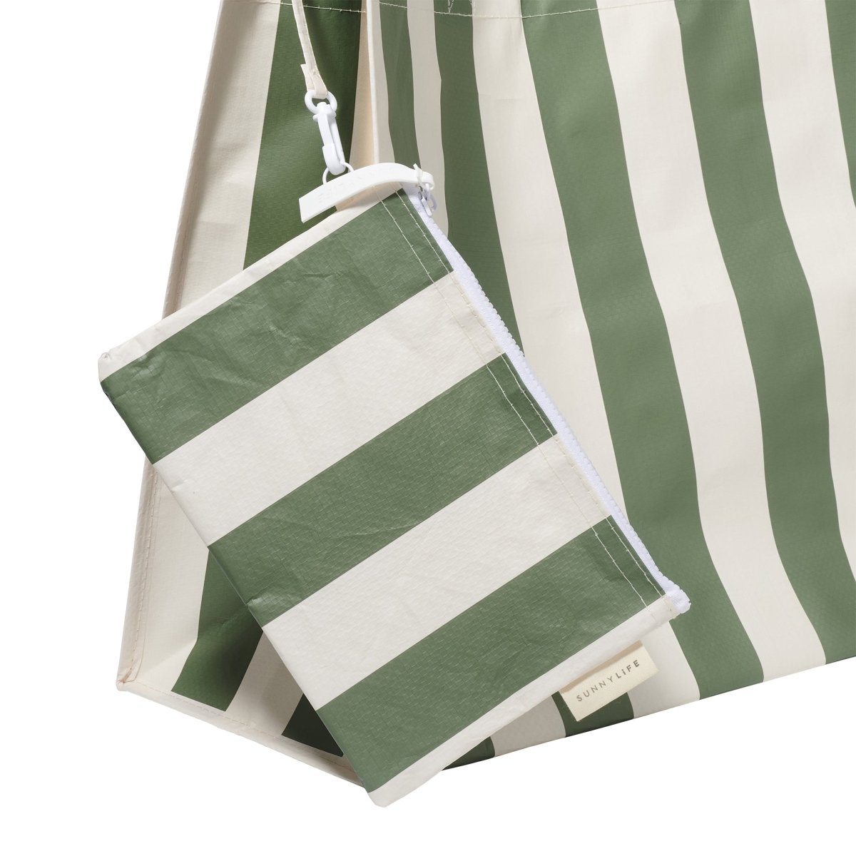 Sunnylife Carryall Beach Bag - The Vacay Olive Stripe