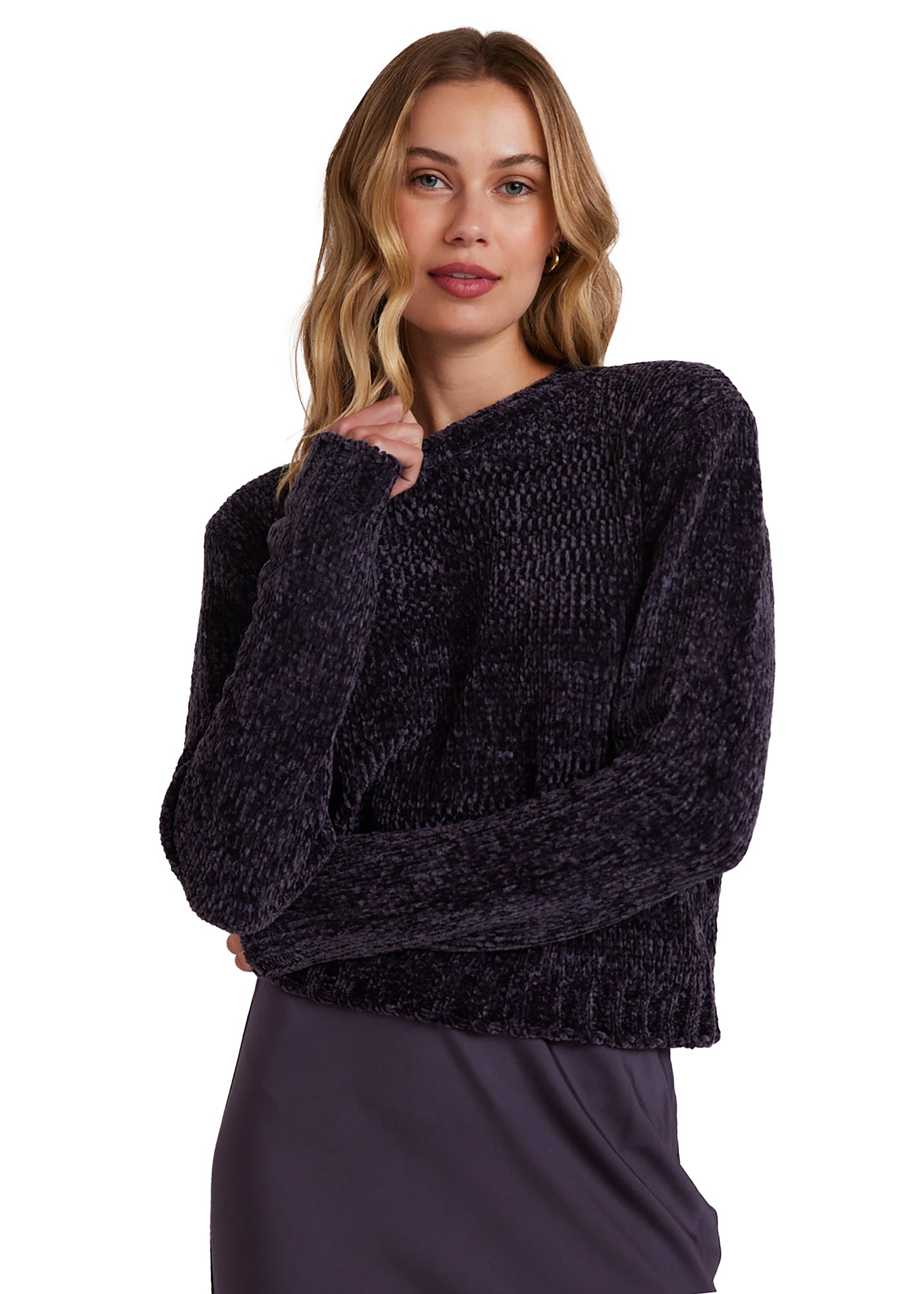 Bella Dahl Crew Neck Chenille Sweater