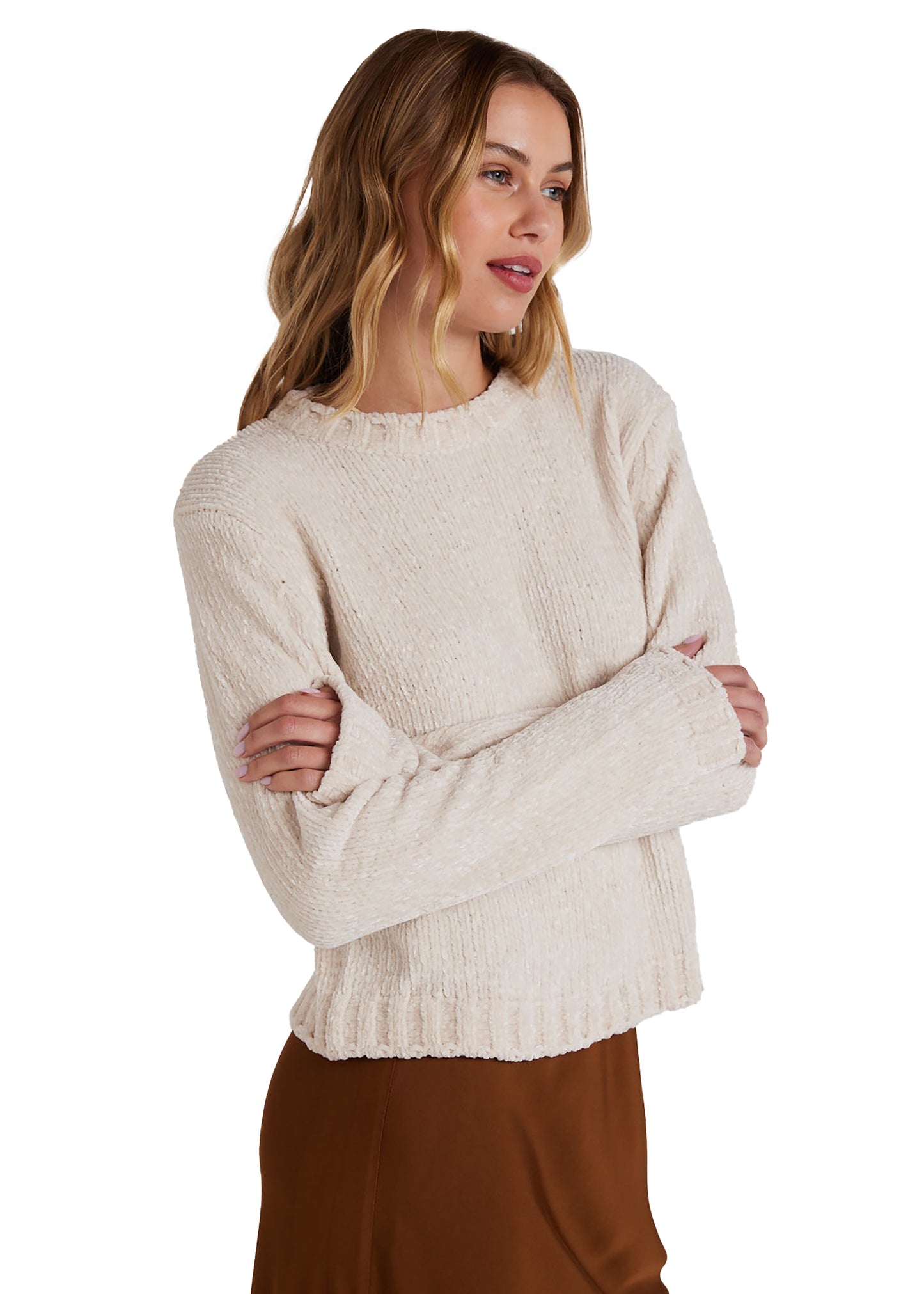 Bella Dahl Crew Neck Chenille Sweater