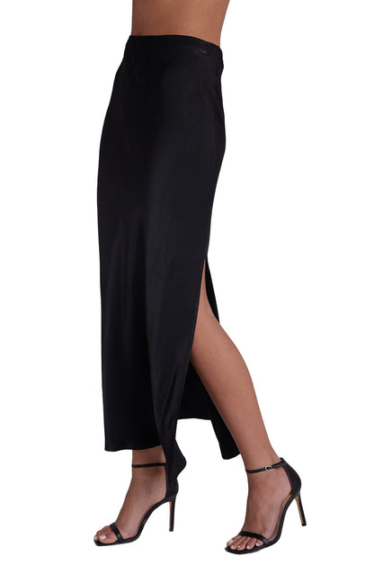 Bella Dahl Satin Side Slit Maxi Skirt