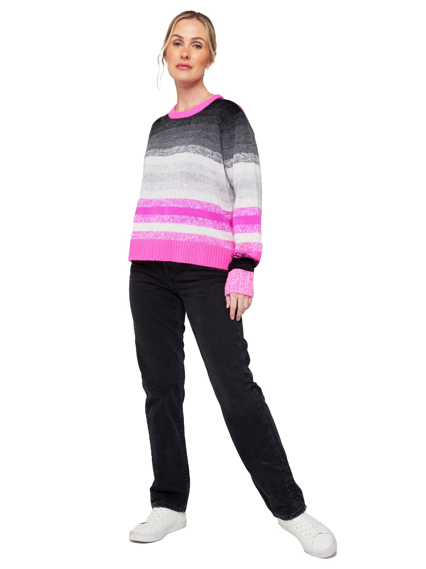 Brodie Cashmere Maisie Stripe Crew Sweater