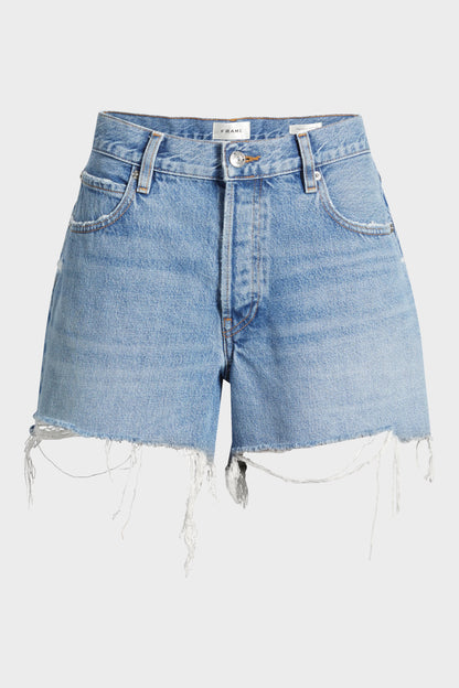 FRAME The Long Hang High Waist Denim Cutoff Shorts - Loretta