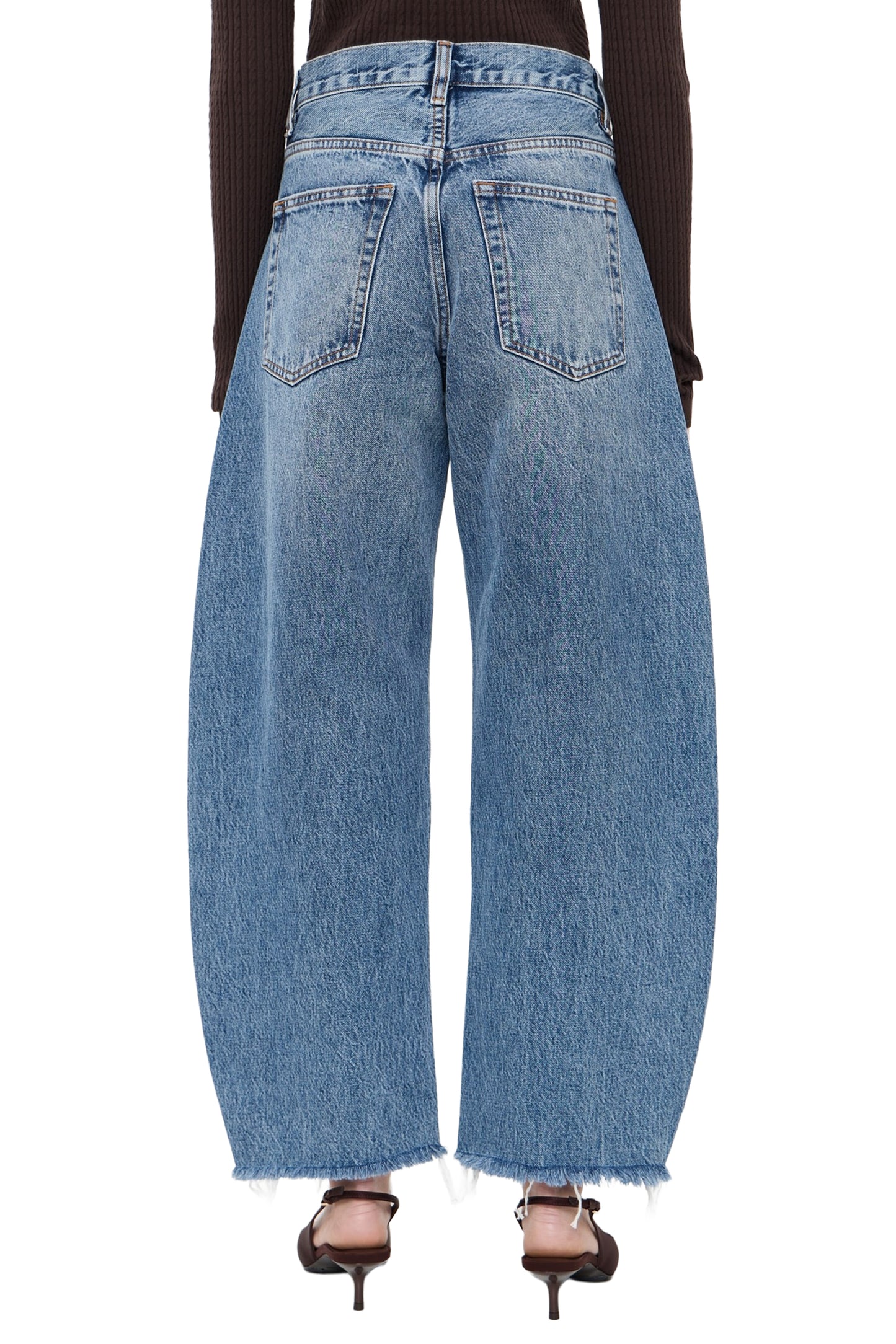 FRAME The Bubble Crop Jeans -  Rapture Raw Fray