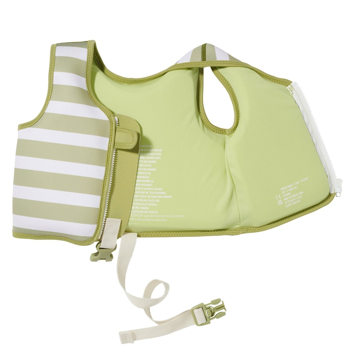Sunnylife Kids Swim Vest 1-2 - Into The Wild Green Stripe