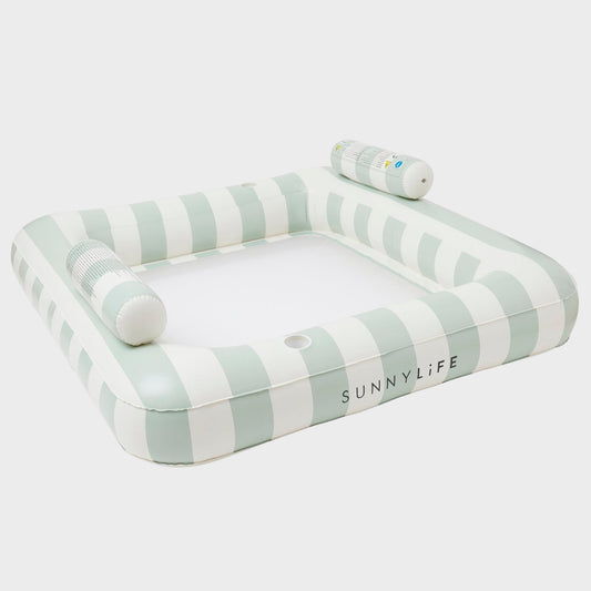 Sunnylife Luxe Twin Hammock Float - The Vacay Olive Stripes