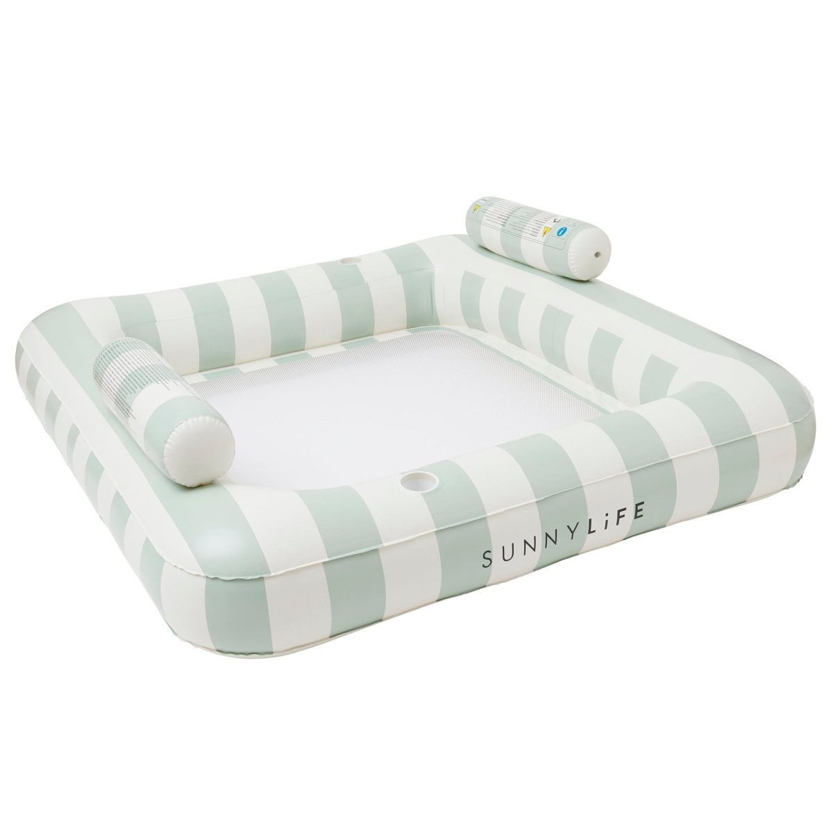 Sunnylife Luxe Twin Hammock Float - The Vacay Olive Stripes
