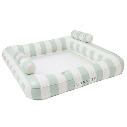 Sunnylife Luxe Twin Hammock Float - The Vacay Olive Stripes