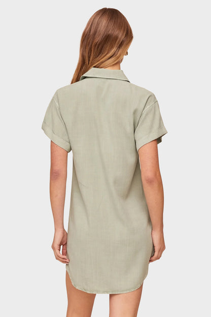 Bella Dahl Roll Sleeve Pocket Shirt Dress