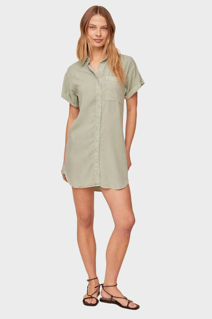 Bella Dahl Roll Sleeve Pocket Shirt Dress