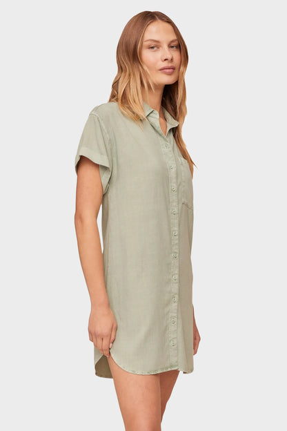Bella Dahl Roll Sleeve Pocket Shirt Dress