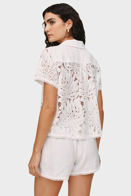 Bella Dahl Short Sleeve Contrast Button Down