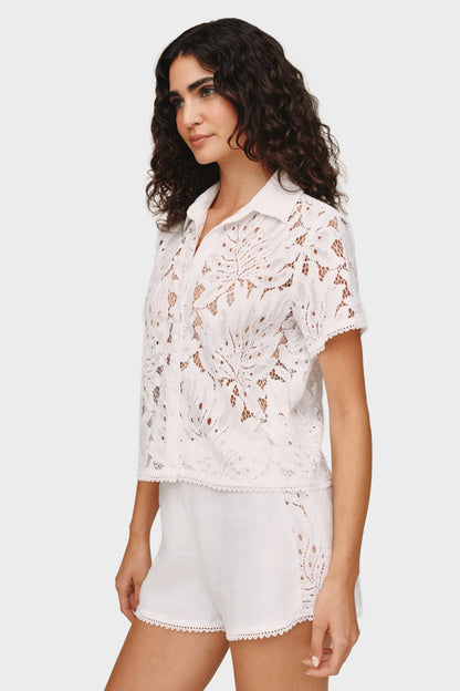 Bella Dahl Short Sleeve Contrast Button Down