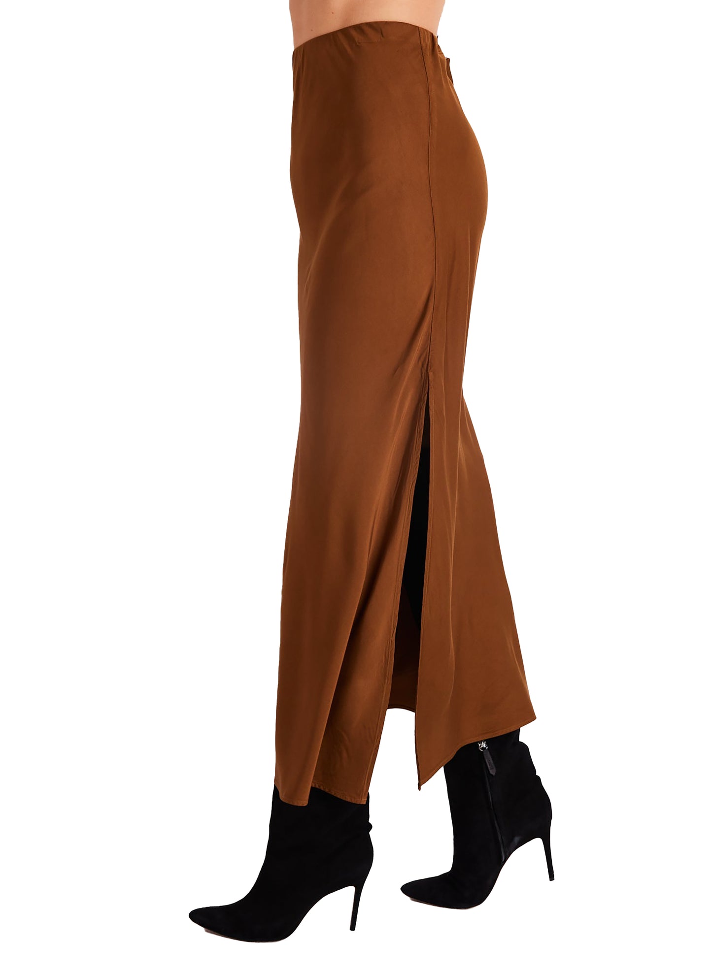 Bella Dahl Satin Side Slit Maxi Skirt