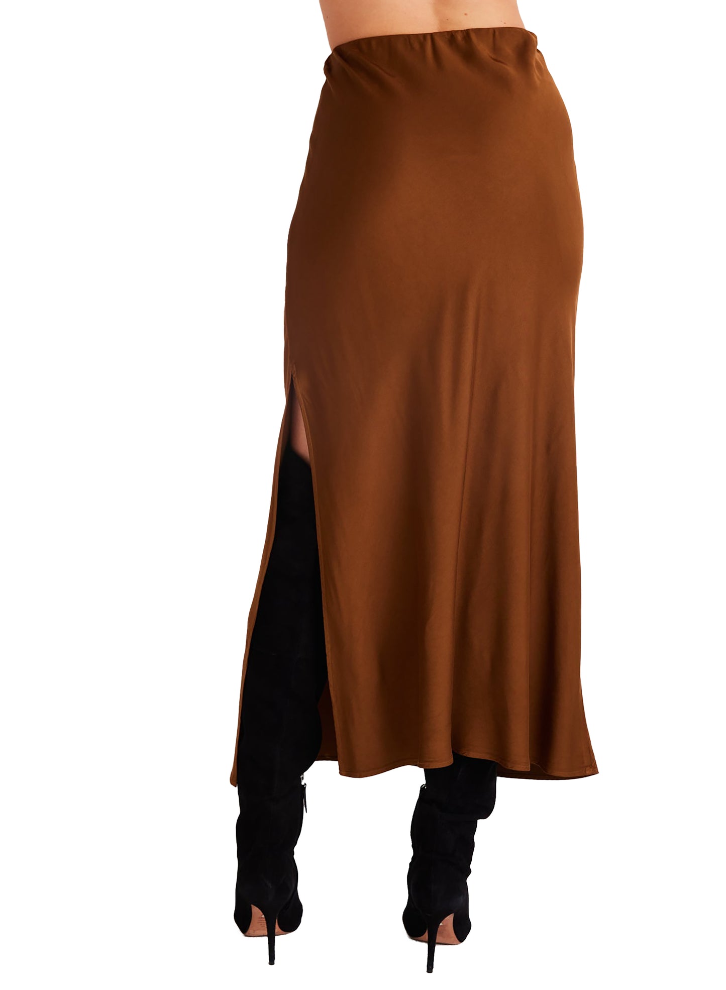 Bella Dahl Satin Side Slit Maxi Skirt