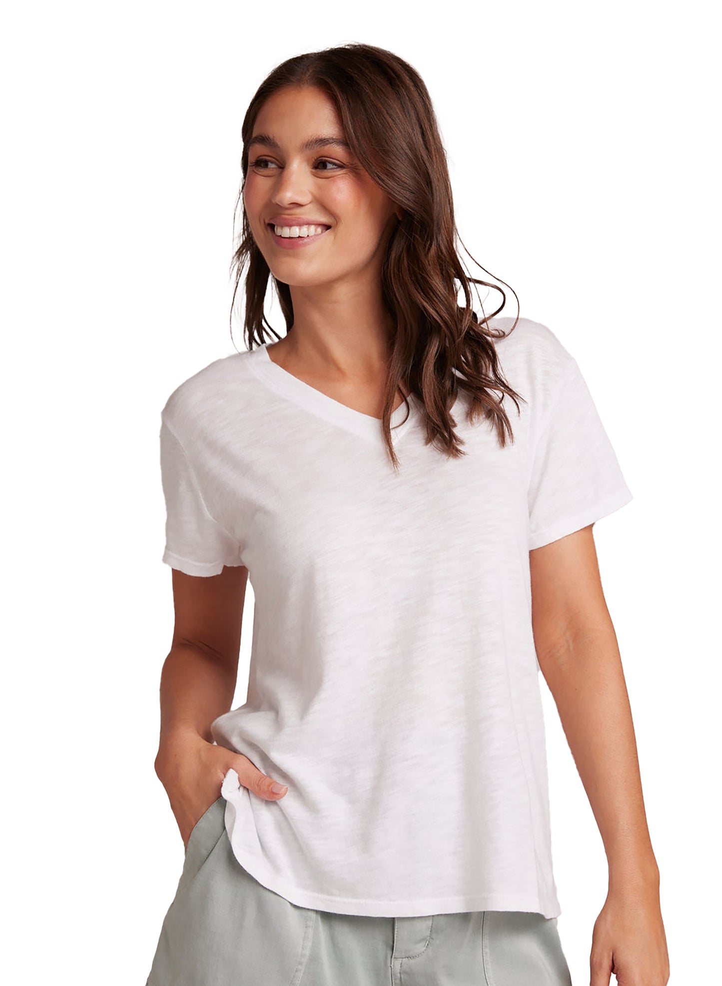 Bella Dahl  Side Slit V-Neck Tee