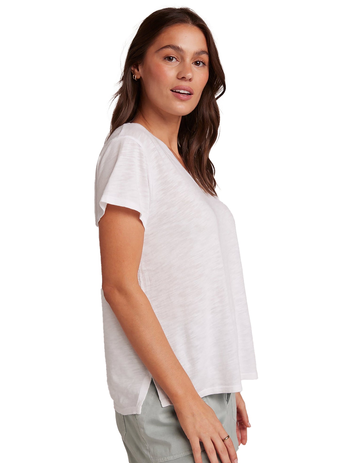 Bella Dahl  Side Slit V-Neck Tee