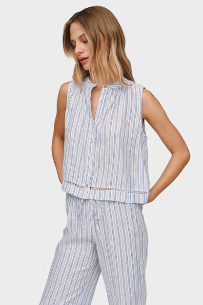 Bella Dahl Sleeveless Button Front Top