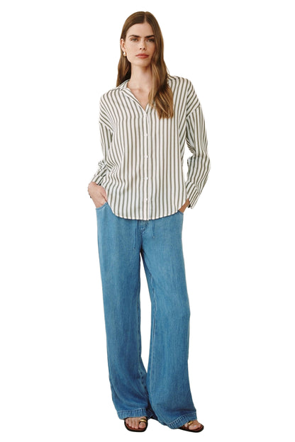 Bella Dahl Stripe Oversized Button Down Shirt