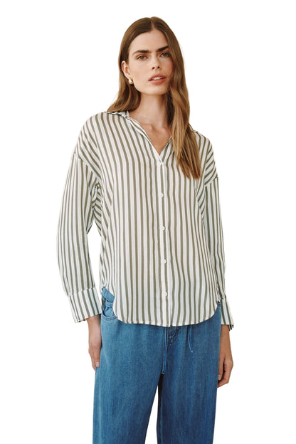 Bella Dahl Stripe Oversized Button Down Shirt