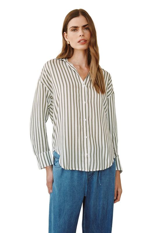 Bella Dahl Stripe Oversized Button Down Shirt
